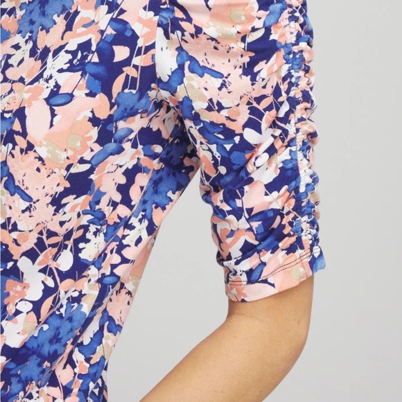 CHICOS Touch of Cool Ruched Floral NWT Size 3 - Picture 3 of 5